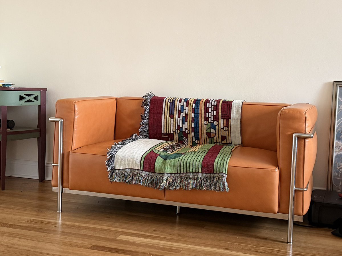 dinosaur_info's tweet image. Is that—
A frank lloyd wright throw blanket on my orange le corbusier loveseat? Yeah, yeah it is