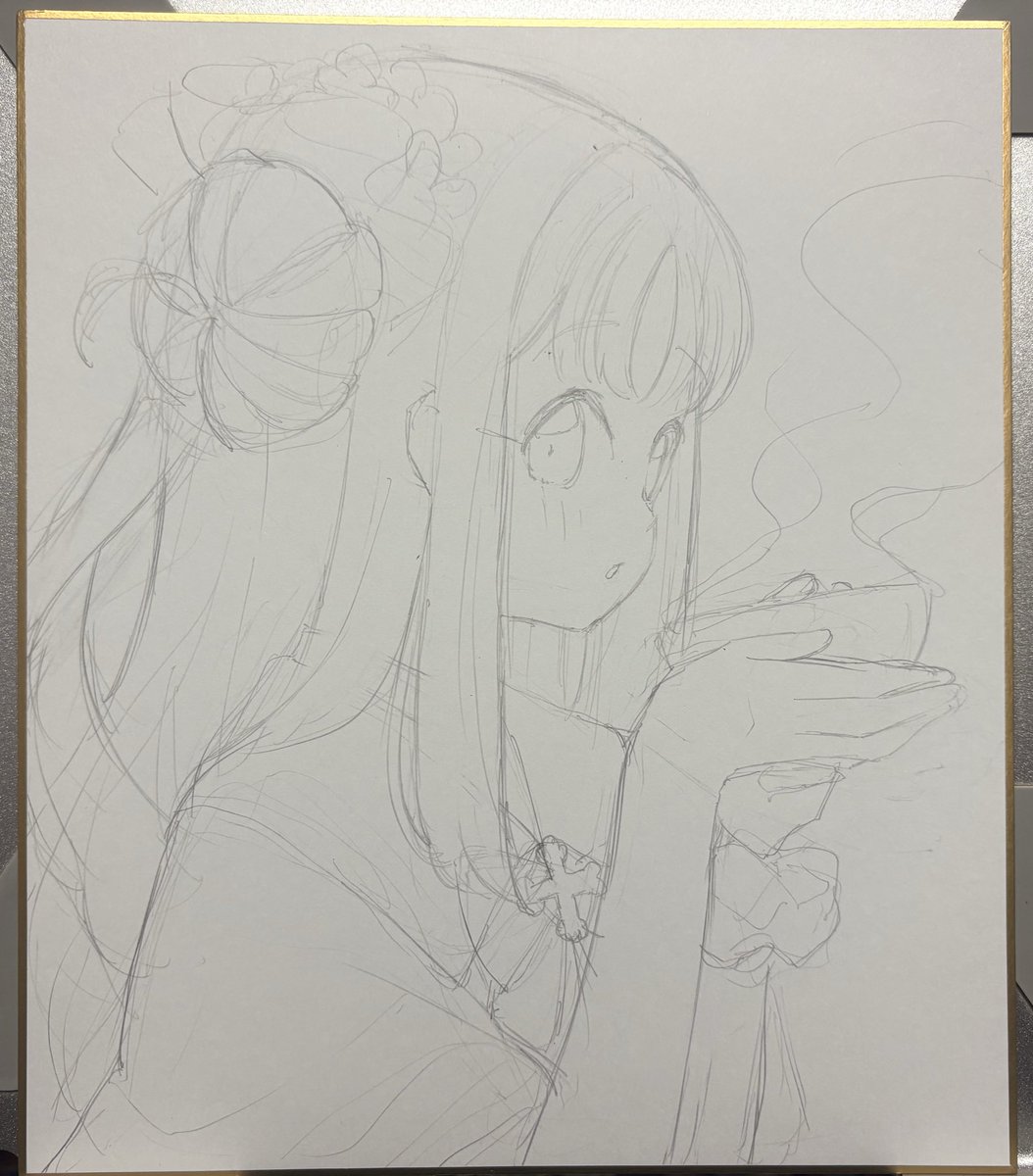 色紙を描いています