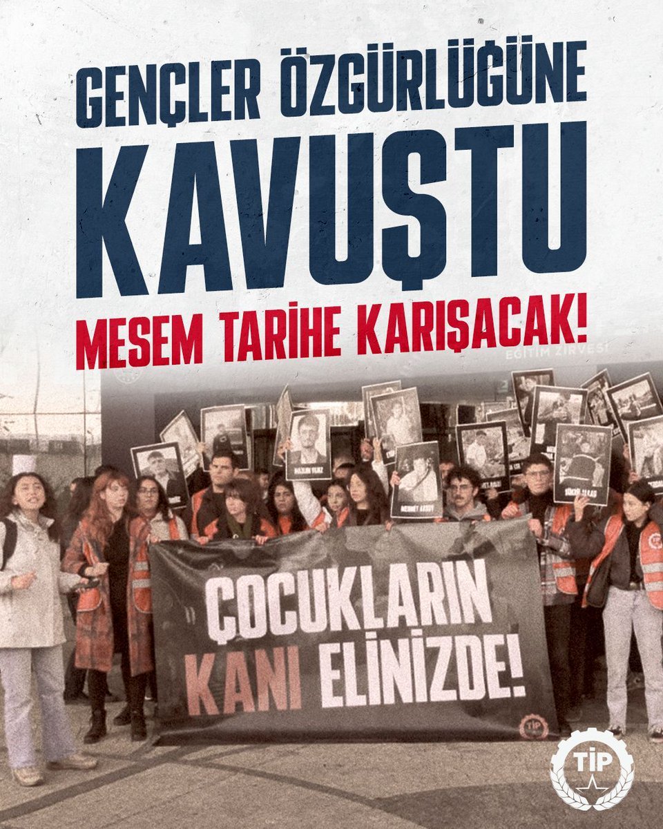 MESEM’lerde çocukların katledilmesini protesto ettikleri için haftalardır cezaevinde tutulan 16 TİP’li genç yoldaşımız tahliye edildi!

Sıra bu ucube sistemi tarihe gömmekte, düzeni değiştirmekte!