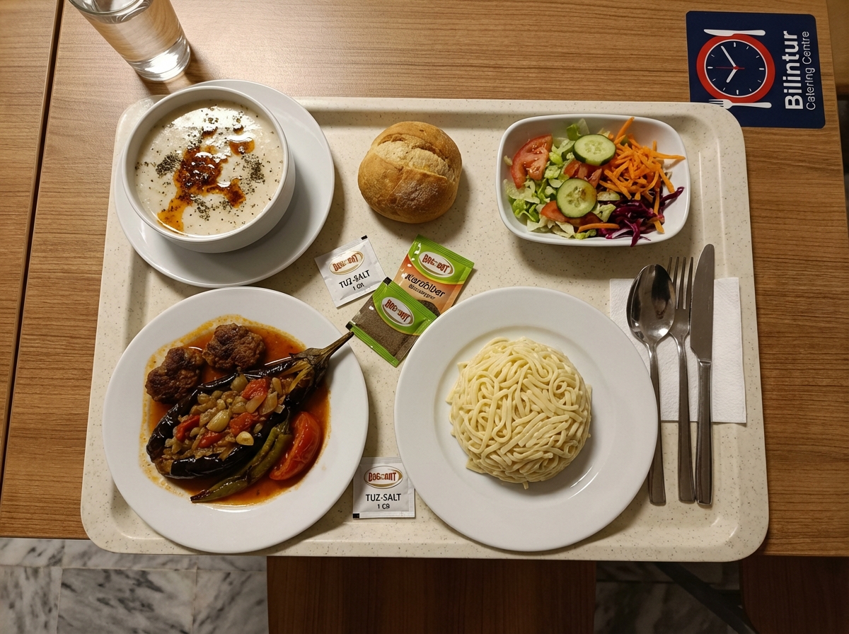 26 Aralık 2025 Cuma BİLKENT YEMEK LİSTESİ 🌙 AKŞAM YEMEĞİ • Yarma Çorba •  Sahan Köfte • Patlıcan (Vegan) • Erişte • Mevsim Salata #Bilkent #Yemekhane  #İyiAkşamlar, image size:1200x896