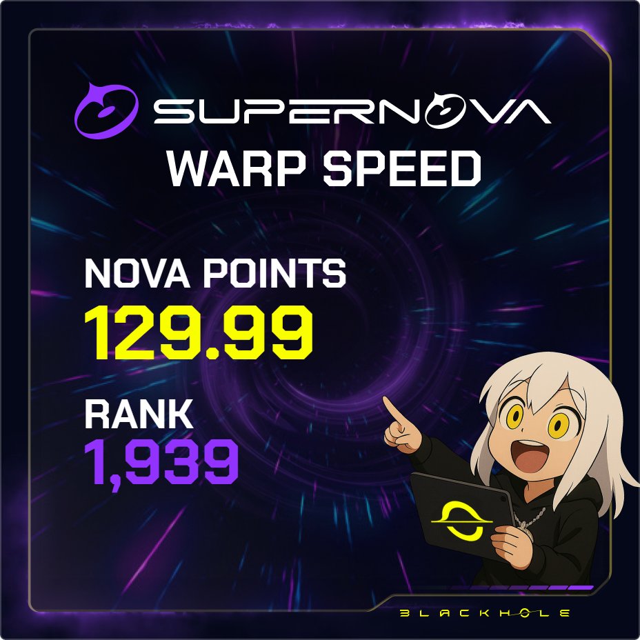 DustiBlues's tweet photo. Check out my Nova Points: 129.99 points, Rank #1,939 on @SupernovaDEX @BlackholeDEX @SuperVerse  https://t.co/mATI4OSlc0 https://t.co/TcJ4BREi69