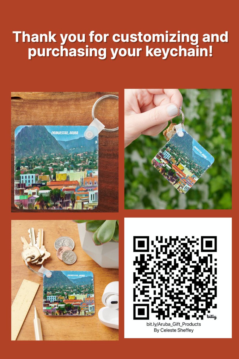 Khoncepts's tweet photo. The Watercolor of Oranjestad, Aruba keychain is a really lovely photograph taken from the deck of my cruise ship. I transformed it into a beautiful abstract. Customers can change the text color and font. 
https://t.co/lQVjrGAKUo
#aruba #ThrowbackThursday https://t.co/OPBwgk8rAl