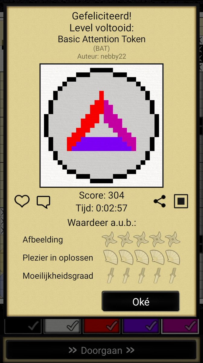 TherealD86's tweet photo. When you play your favorite game and come across the logo of your favorite browser token. @AttentionToken  #nonogramskatana https://t.co/DAzXqsyPPj