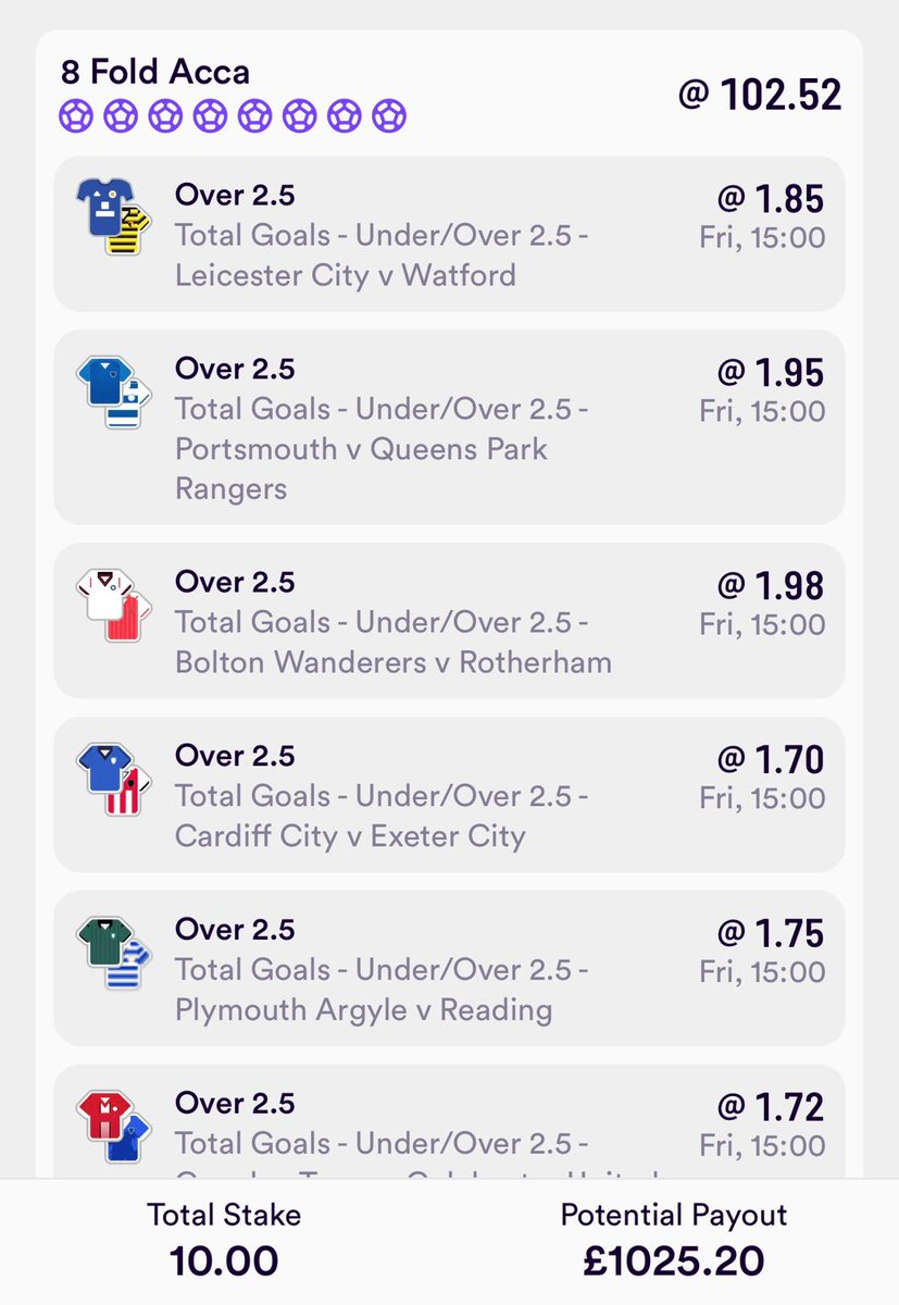 🎅 3pm Goals Acca 🎅

£10 ➡️ Returns £1025.50

👉 Add it here: 
tinyurl.com/BB-FREE10

18+ | BeGambleAware | New Customer Offer |T&amp;Cs Apply | AD