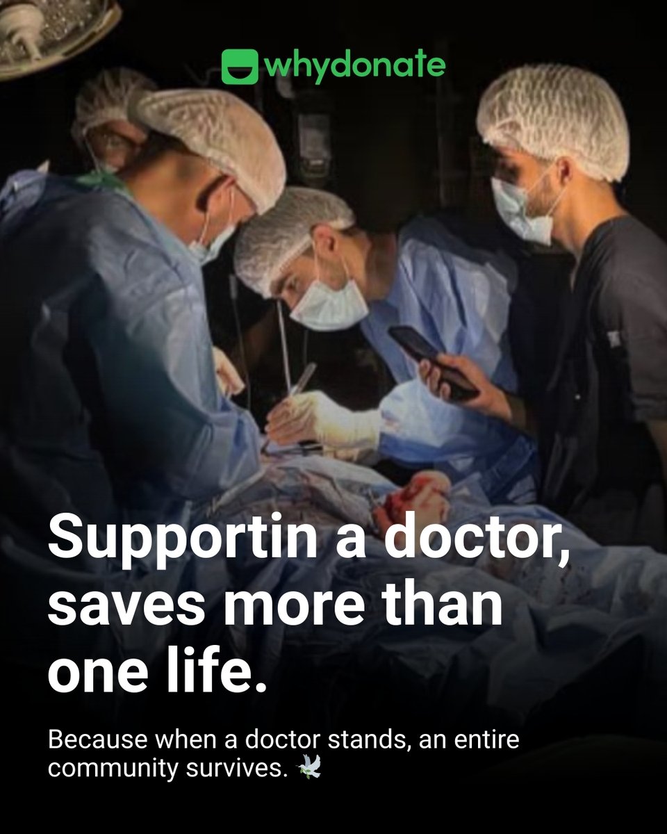 whydonate's tweet photo. 🩺Young doctors in Gaza work without salaries, under extreme conditions.
🪁 Stand with Gaza’s doctors.
Donate. Share: https://t.co/7r717Xgu6P
#DoctorsInNeed #Gaza #SupportDoctors #MedicalAid #SaveLives #StandWithGaza #HumanityFirst https://t.co/cxgoFRb6JV