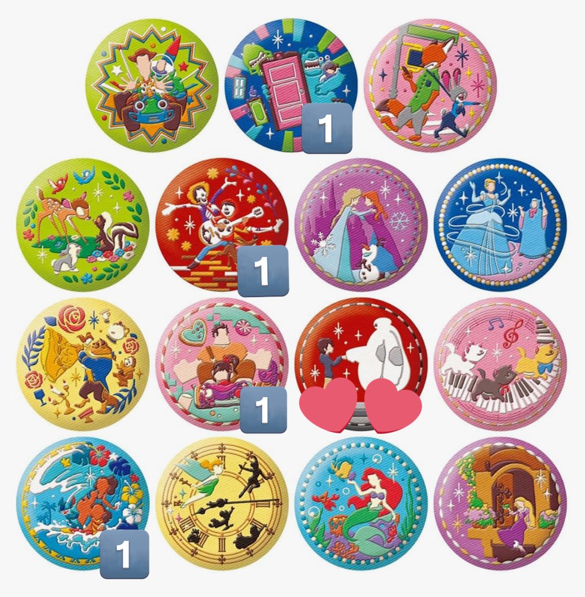 交換】 ディズニー 刺繍缶バッジつきビスケット 譲 モンスターズインク