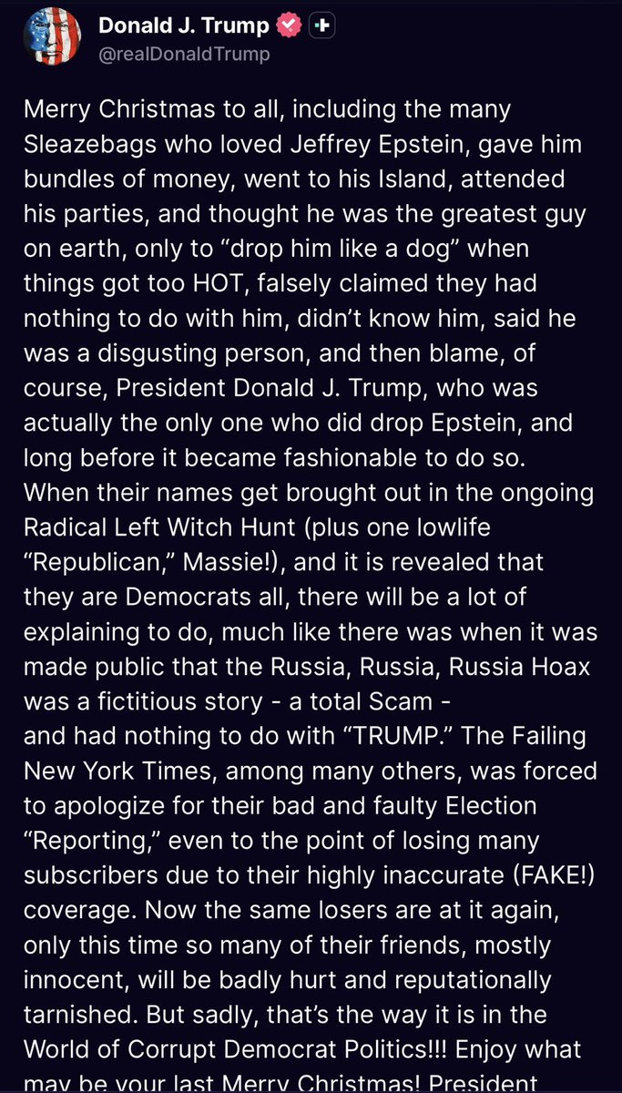 davidaxelrod's tweet photo. Sometimes authenticity is authentically alarming. 
Only the most willful of denialists--or most craven opportunists--could read this Christmas message  and say, "Oh, that's ok. It's  just the @POTUS being himself." https://t.co/xgXaQWecle