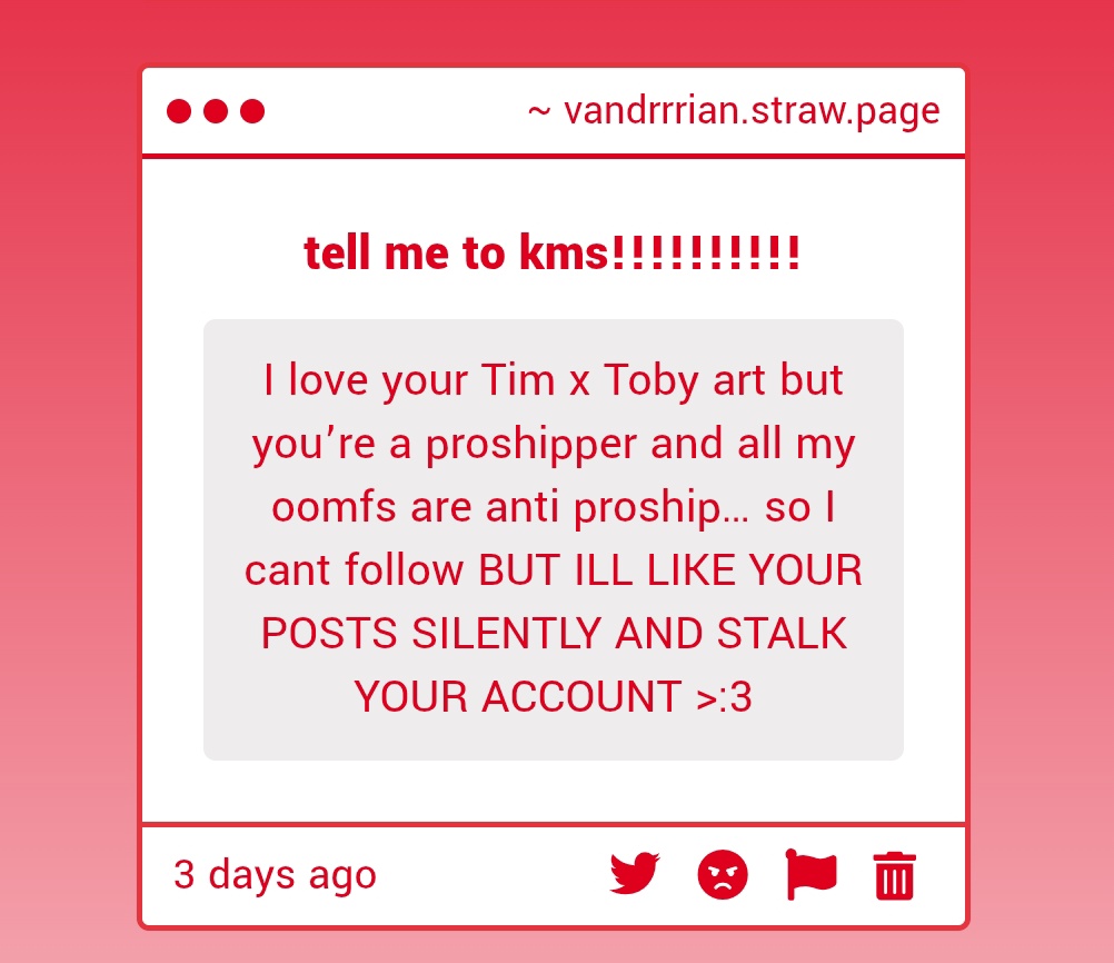 vandrrian's tweet image. if you're not a proshipper then you can follow me (imo) bc your oomfs are against following proshippers not against people who follow them... at least i think so
but do whatever you like!! have a nice day anon
#strawpageask