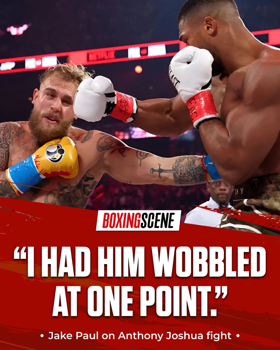 boxingscene's tweet image. Do you think Jake Paul had Anthony Joshua wobbled during their bout?🤔

#JakeJoshua