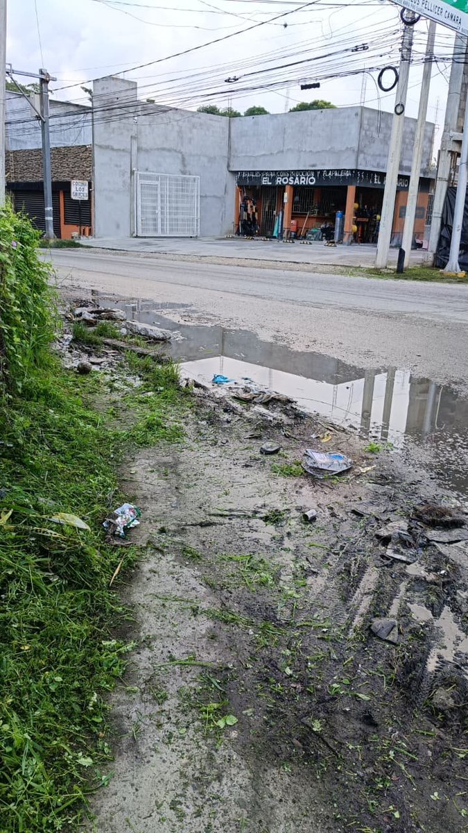 xevtfm's tweet photo. 📸 #EnFotos | Persiste fuga de agua potable sobre la vía periférico Carlos Pellicer en la entrada a la carretera a #Samarkanda. 📍
El agua ya generó baches en la vía y lodo en la banqueta que complican el paso de peatones. https://t.co/8ZfSoAyHLA