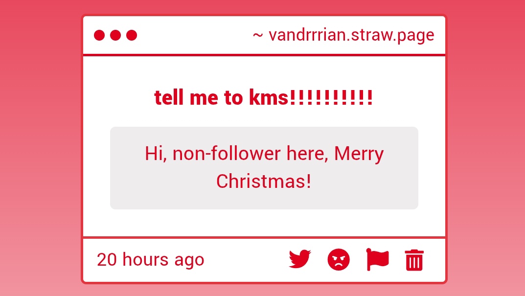 vandrrian's tweet image. MERRY CHRISTMAS EVEN THO I DON'T CELEBRATE IT!!!! /pos
#strawpageask