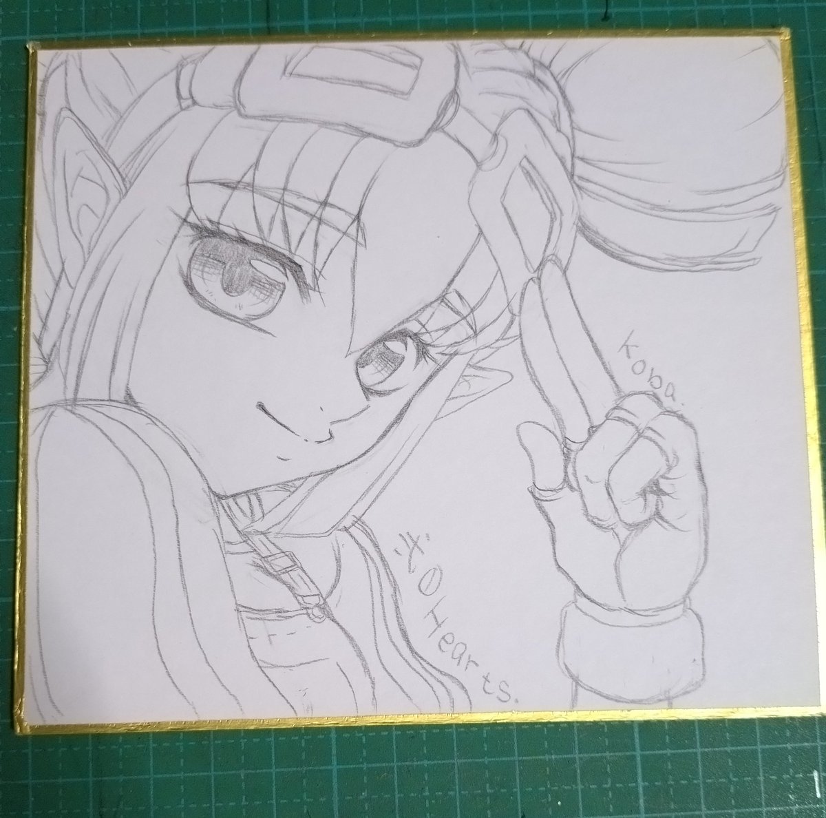 手描きイラスト アナログ14 オマケ有り オマケ色紙🌟 このあとペン入れします🎁 #手描き #アナログイラスト