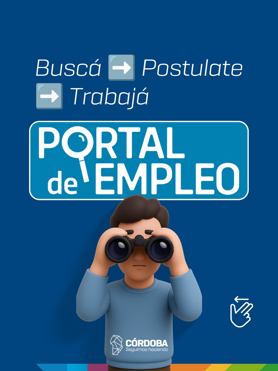 gobdecordoba's tweet photo. ¿Sabías que tenemos un #PortalDeEmpleo donde podés encontrar tu próximo trabajo? 🔍😉

Actualmente hay más de 260 vacantes laborales tanto en la ciudad de Córdoba como en el interior provincial.

✅ Sumate, cargá tus datos y tu CV para que puedas vincularte y empezar este 2026 con todo. 🙌🏼
Ingresá en https://t.co/bncr0S1MkO 
 💪💫

#SeguimosHaciendo #Empleo #OfertaLaboral #TrabajoEnCórdoba