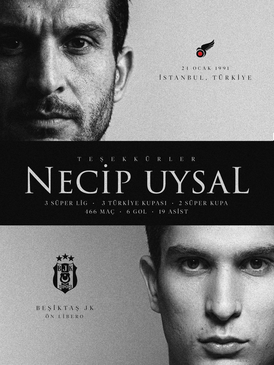 KartalRecord's tweet photo. 🦅 21 yıllık hikaye sona erdi. 
Necip Uysal, yuvasına veda ediyor.

Her şey için teşekkürler kaptan! https://t.co/4oDoaXPY6H