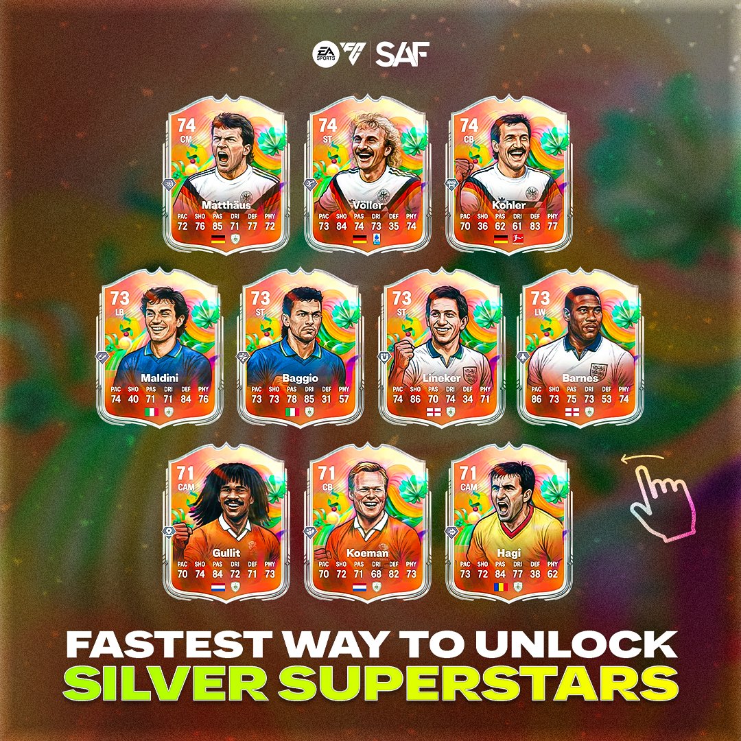 SAF_gg's tweet photo. The FASTEST and EASIEST way to unlock all 10 new Silver Icons ✅
Some exciting players here with great evo potential 👀 https://t.co/sv6ymXy8Iz
