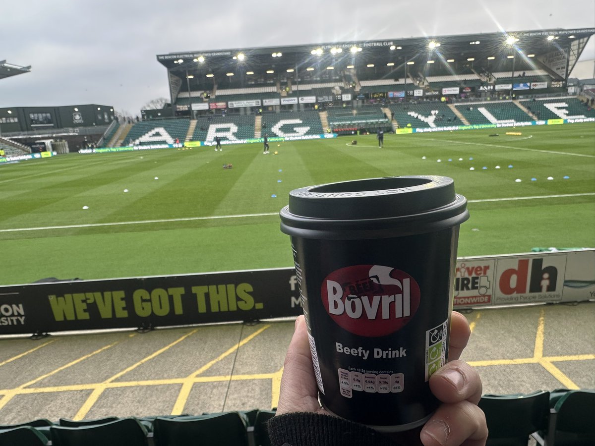 Boxing Day football
Plymouth Argyle vs Reading 
It’s freezing 🥶 
And it’s another Bovril day☕️

#pafc