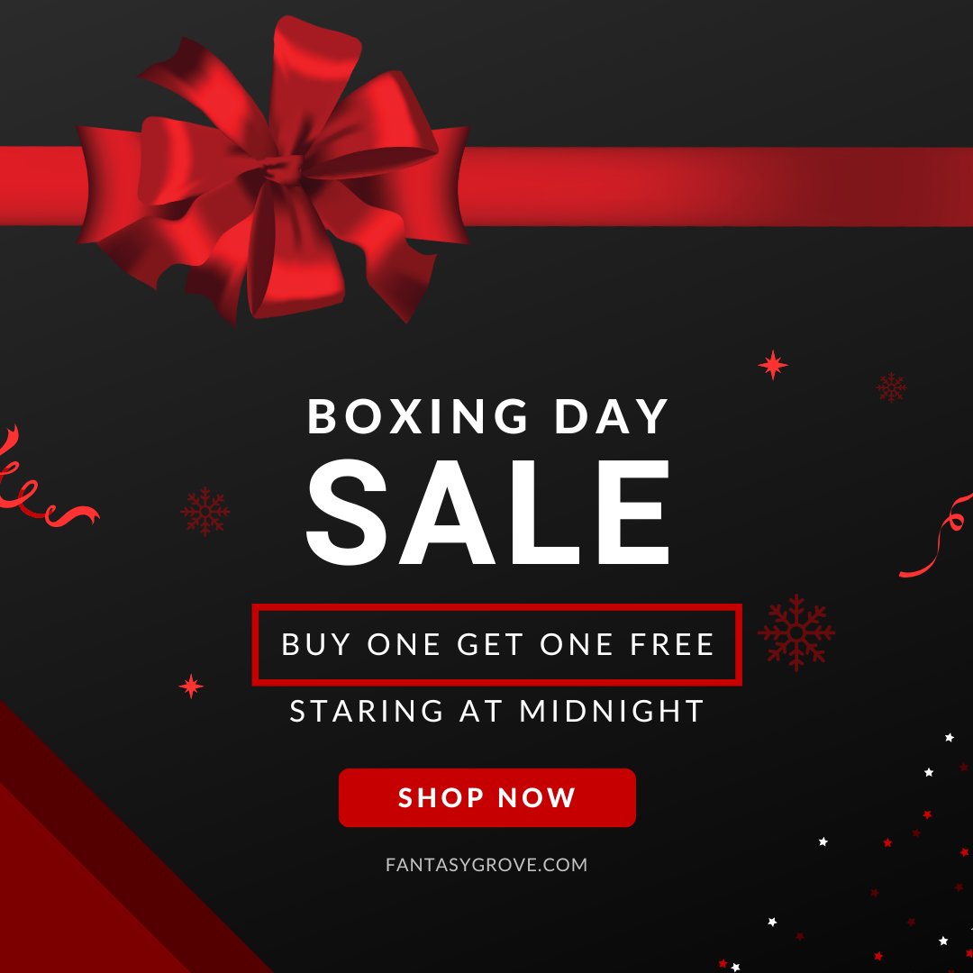 It's boxing day! Today only we have a buy one get one sale on all in stock toys! Treat yourself to a gift or two to end the year!