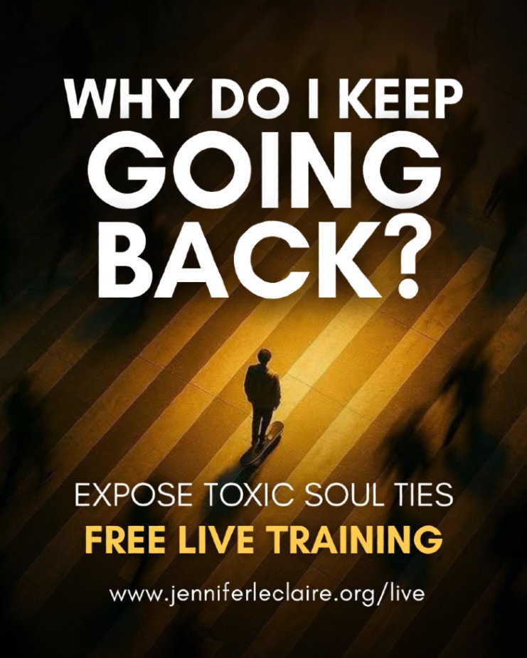 propheticbooks's tweet image. ➡️ FREE Live Training: jenniferleclaire.org/live

Why do you keep going back to what keeps hurting you?

Toxic soul ties pull you back through familiarity, not love. Learn how to break free and walk in real freedom.

#ToxicSoulTies #SpiritualFreedom #InnerHealing #BreakFree