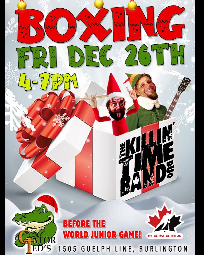 🎄 We're open today at 2:00 and continuing the holiday fun with our Boxing Day Party featuring live music from the Killin' Time Duo at 4:00! #boxingday #LiveMusic #christmas