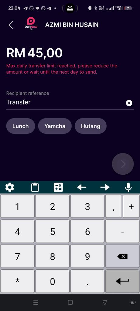 welyazmi's tweet photo. @gxbankmy Balance ada RM50 saya nak transfer jumlah tersebut tapi tak boleh

Tolong cek kenapa no akaun 
8888016930109

Tak boleh transfer https://t.co/2jmOaNfqNh