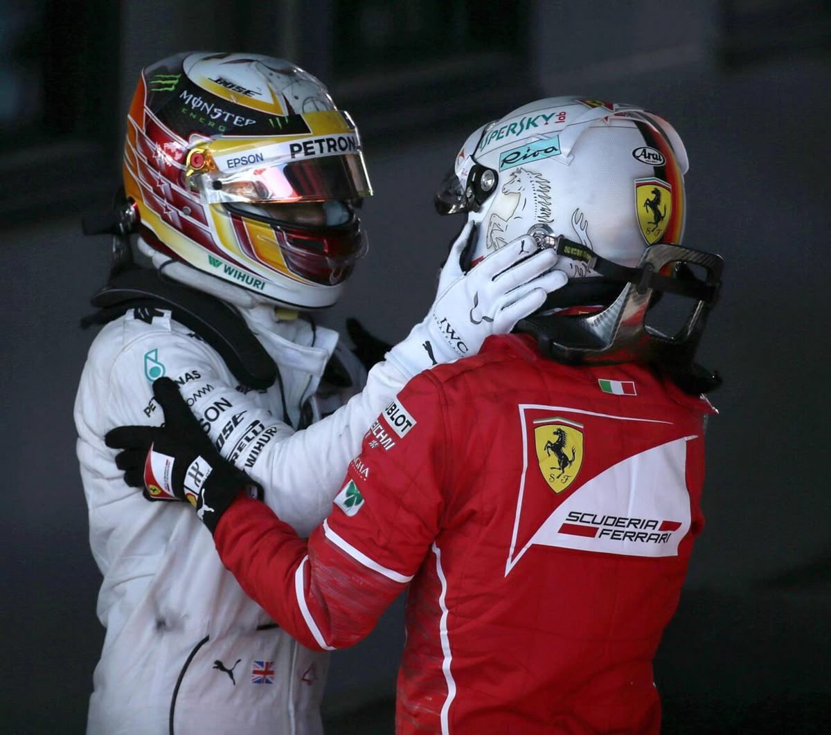 44ology's tweet image. something so tender and intimate about helmet moments like this. there is so much love