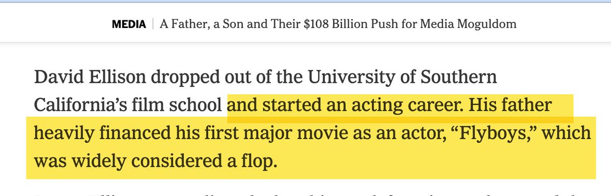 ggreenwald's tweet image. Hi, it's David Ellison. I'm trying to prance around as a media mogul who owns and controls all major sources of information in the US, but everyone knows it's my dad who gave me everything and who is behind it all.

But we both share our devotion to Israel and love of Netanyahu: