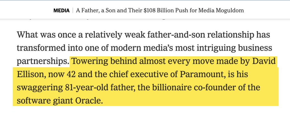 ggreenwald's tweet image. Hi, it's David Ellison. I'm trying to prance around as a media mogul who owns and controls all major sources of information in the US, but everyone knows it's my dad who gave me everything and who is behind it all.

But we both share our devotion to Israel and love of Netanyahu: