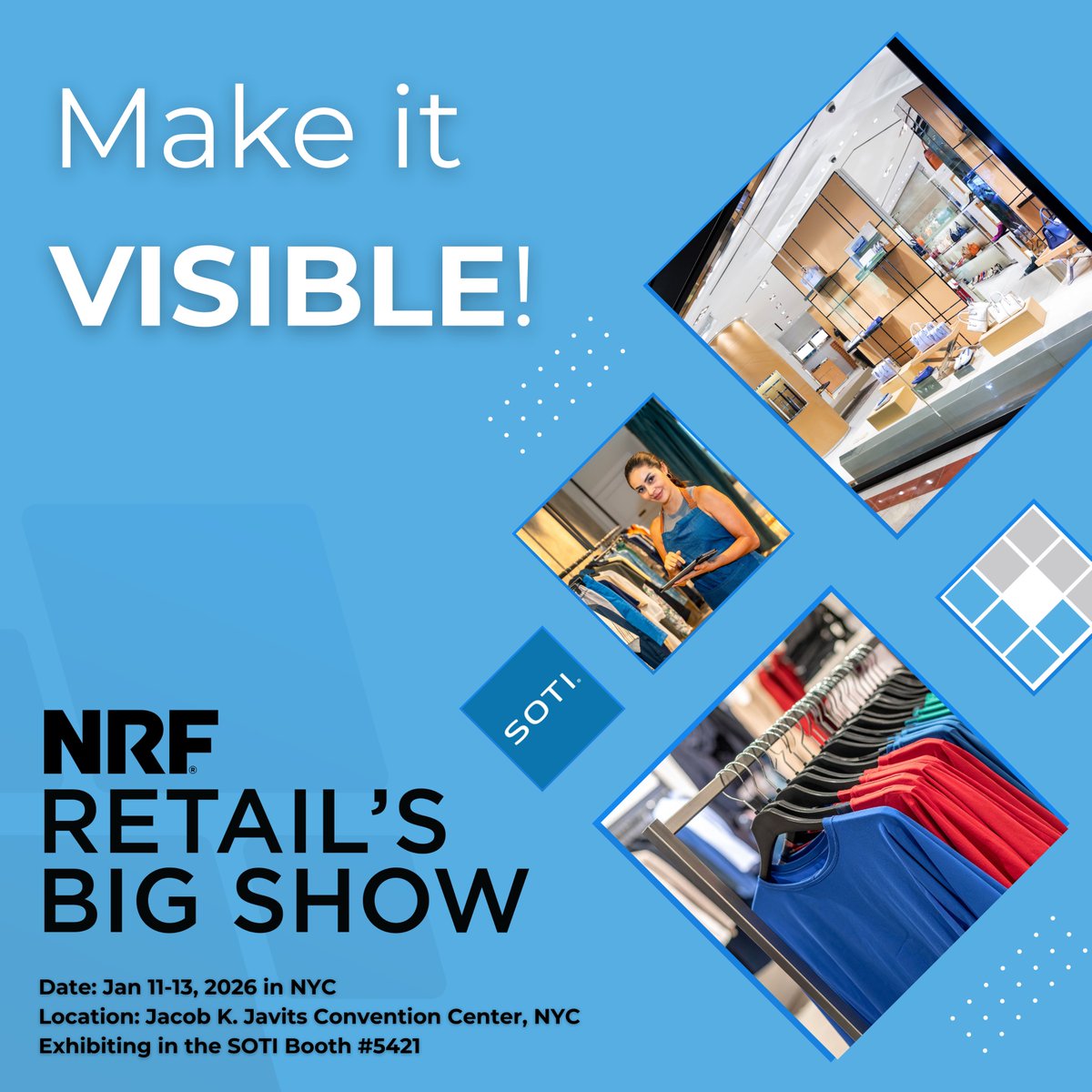 LSquaredDigital's tweet image. Retail runs in real time. Your screens should too.

Join L Squared Digital at @NRFnews  2026, inside the SOTI Booth #5421, and see how modern retail teams keep digital signage clear, consistent, and under control-even across complex environments.

Visit us at NRF.

#NRF2026