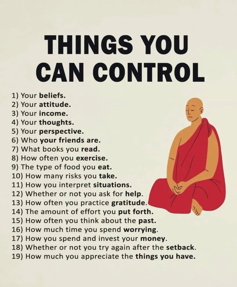 Claritysteps's tweet image. Things you can Control.