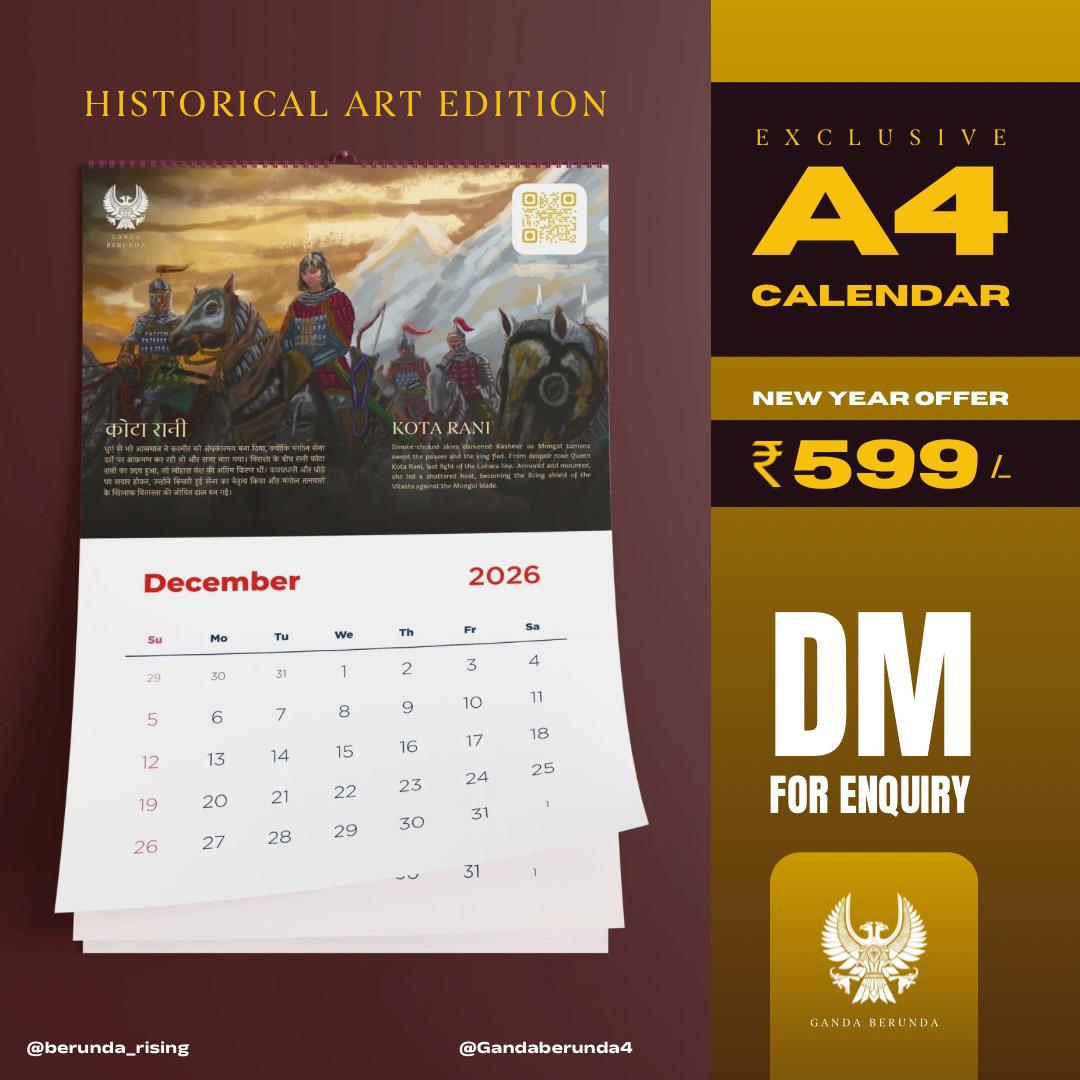 13 hand-drawn masterpieces. 6 Indian seasons. 1 timeless year. 🇮🇳
 Redefine your 2026 with a calendar that blends historical artistry with modern scheduling. Each piece is meticulously crafted by our team to bring the diverse spirit of India’s regions into your home. 
DM us.