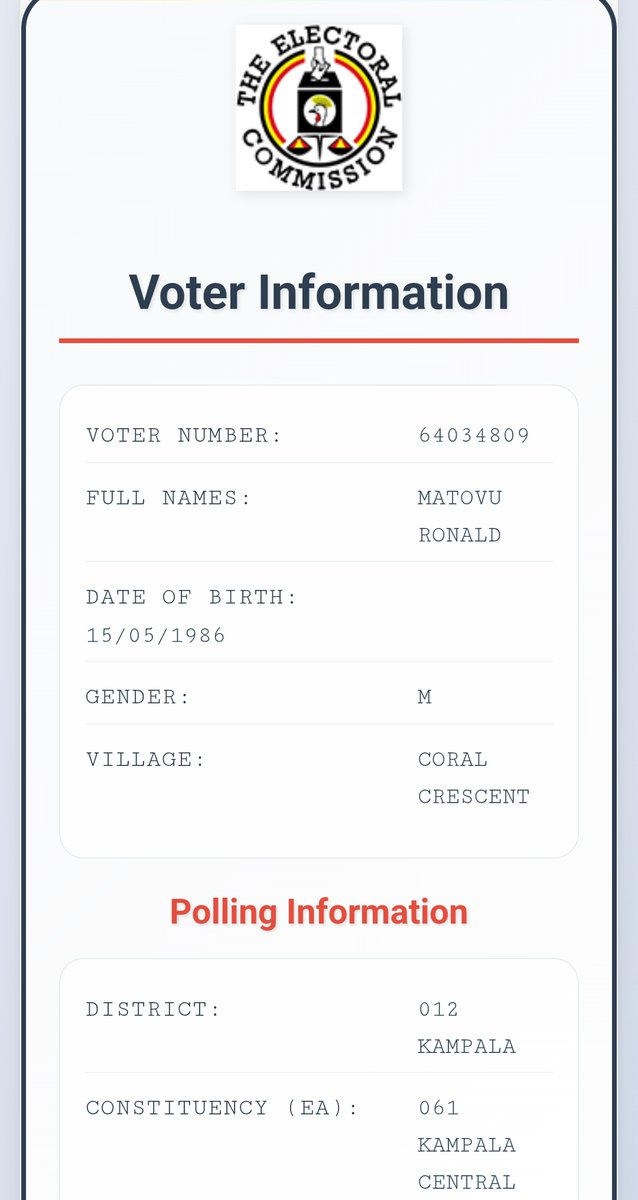 HEBobiwine's tweet image. As we said previously, we received information that the regime had done multiple registrations of some people considered their supporters - largely using the NRM register, PDM beneficiaries, some government workers, etc. Here is just an example- same person, same name, same date…