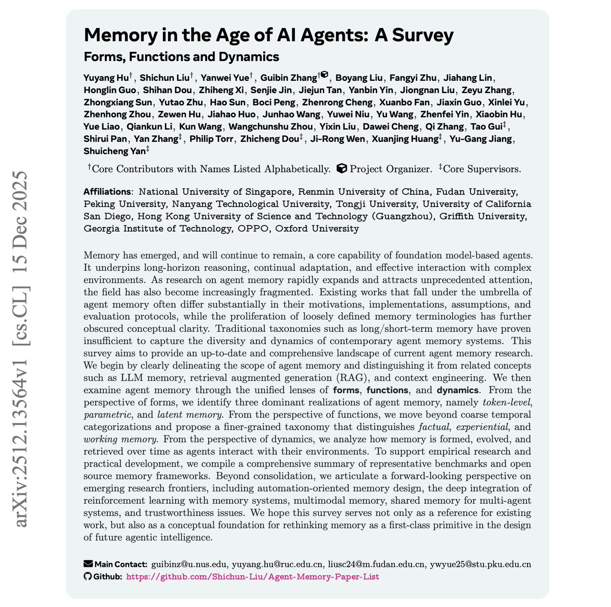 agent memory paper