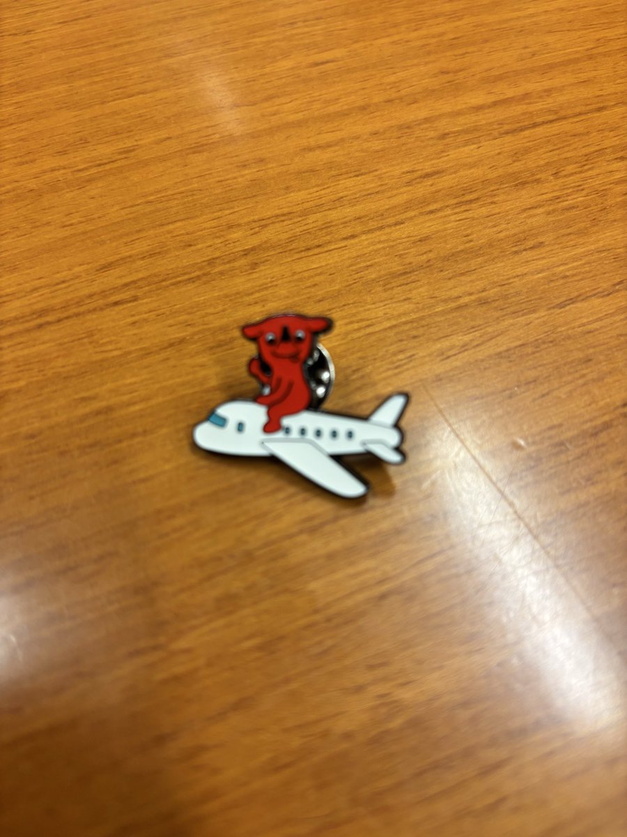 ちーば君の成田空港版ピンバッジ。自民党成田空港推進議連で産業基盤