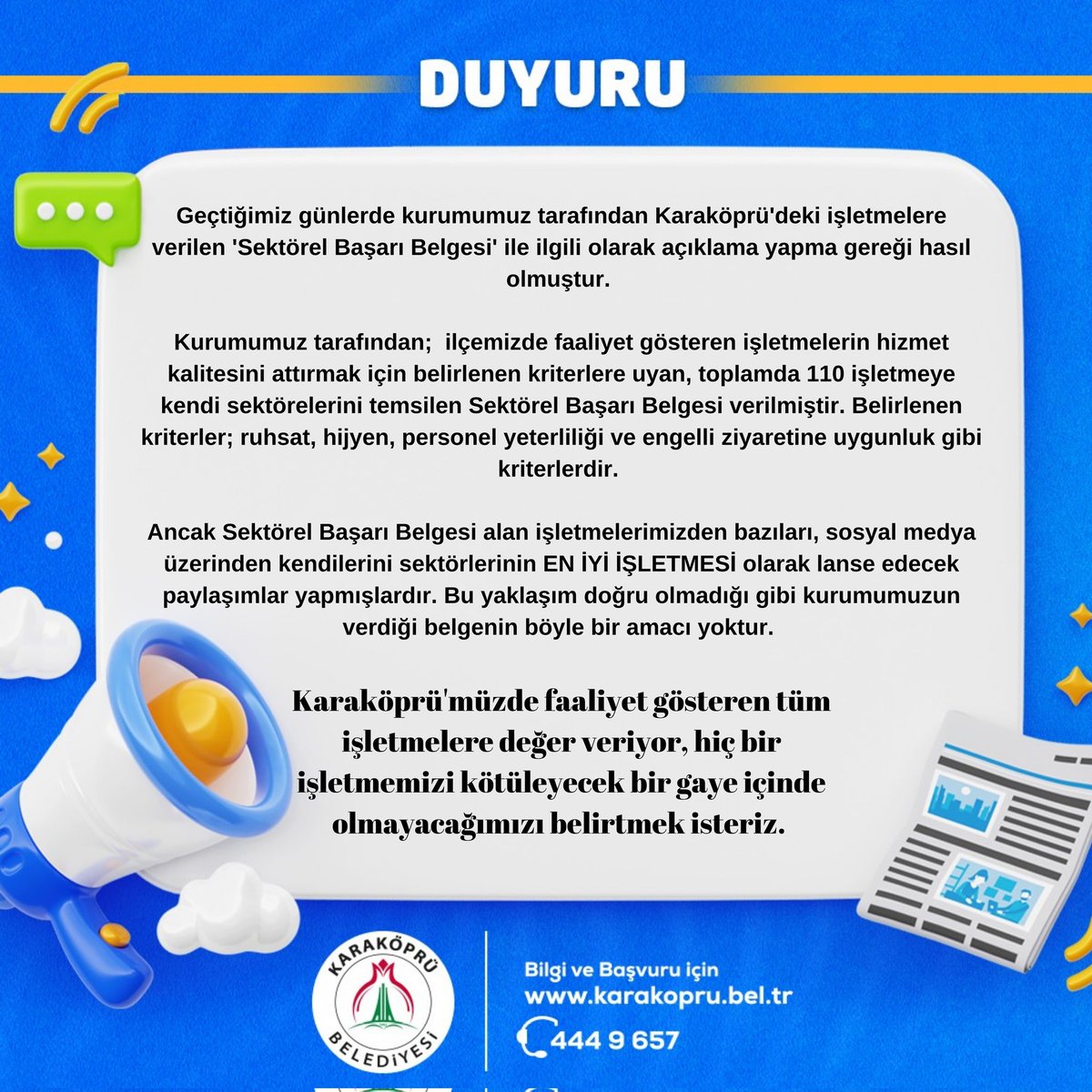 KAMUOYUNA SAYGIYLA DUYURULUR