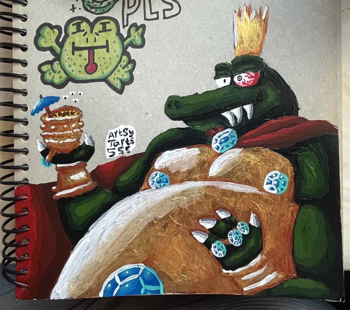TootieFrootieTo's tweet photo. Just chilling with a golden chalice of rotten banana wine #KingKRool https://t.co/JVhYpF0H9Z