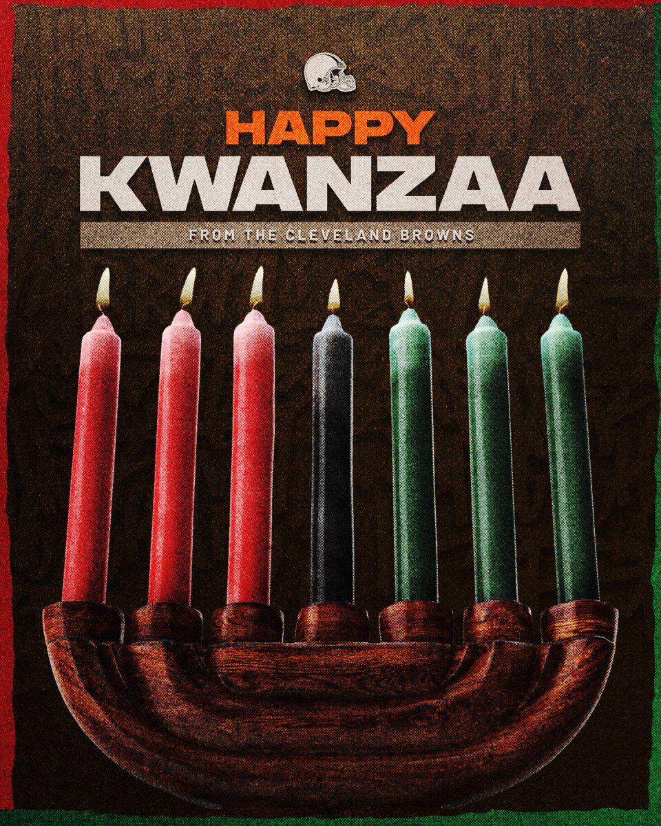 Browns's tweet image. Sending warm wishes for a joyous Kwanzaa to all who celebrate!