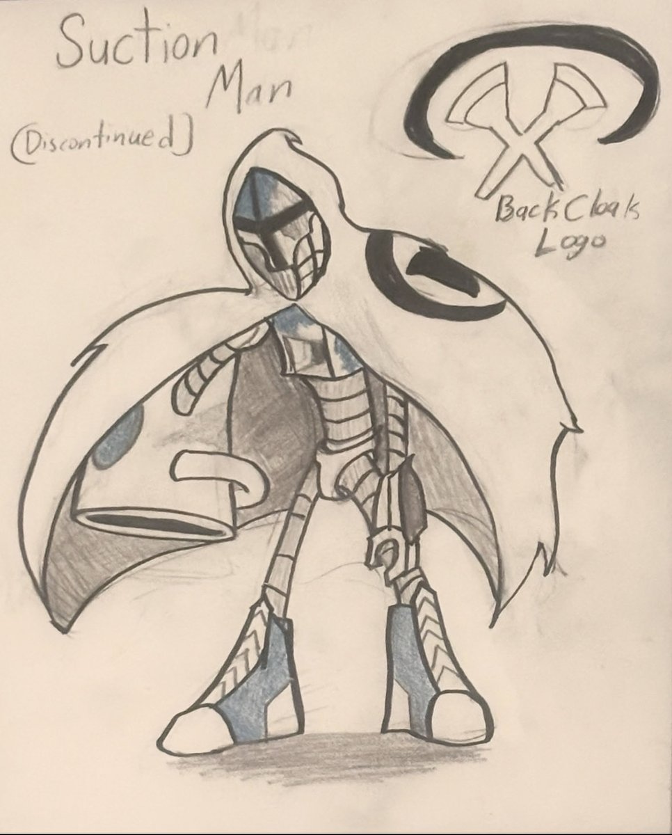 MalJack_Vs's tweet photo. This is my robot master for boss design contest. 

Suction Man is a robot originally designed for park and street cleaning work, but due to reasons was scrapped. Soon found later somehow functional and awake. 

#MegaManDO #DesignARobotMaster https://t.co/yXVAWSd52W