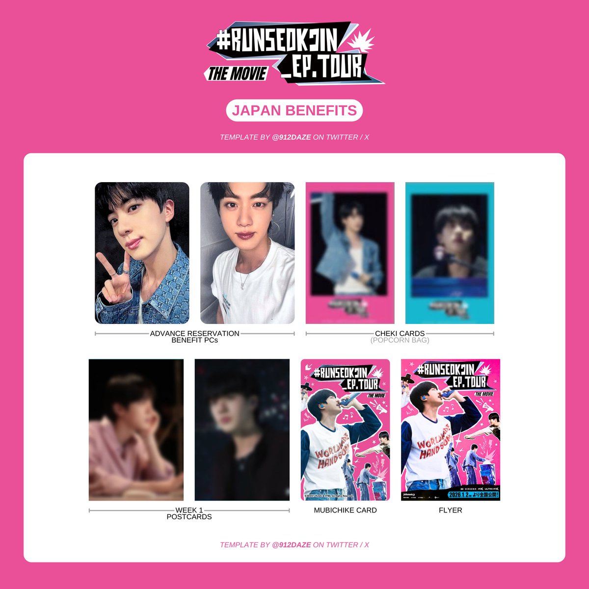 BTS JIN SEOKJIN TOUR PC PHOTOCARD WL WISHLIST TEMPLATE ✨ [UPDATED