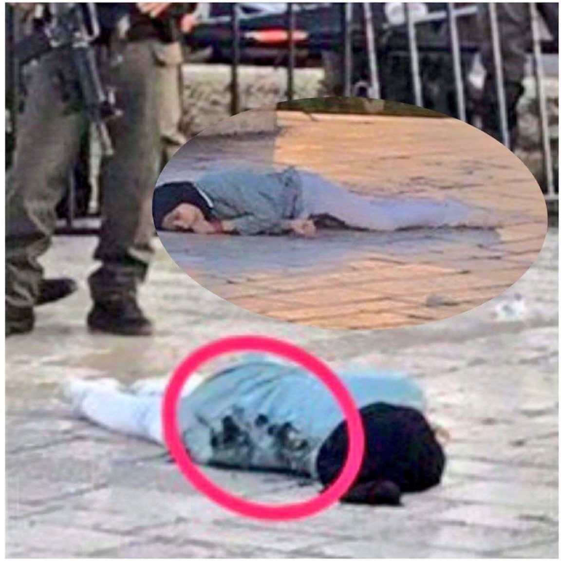 Israelis shoot a 16-year-old girl more than 20 times, they claim she had a knife. 

20 times.