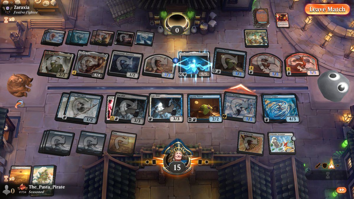 ThePastaPirate's tweet image. 🪽🏆Azorius Skies🏆🪽

1) 1x Ascension/Momo: deck's only rares

2) 2x Cat Owl: flying/vigi - great on defense/offense

3) Penguin reliably got the last 3 points

4) 4x Parrot: flying/prowess/vigi attacks/blocks well

Draft: 17lands.com/draft/e873b1ef…

Games: 17lands.com/details/e873b1…