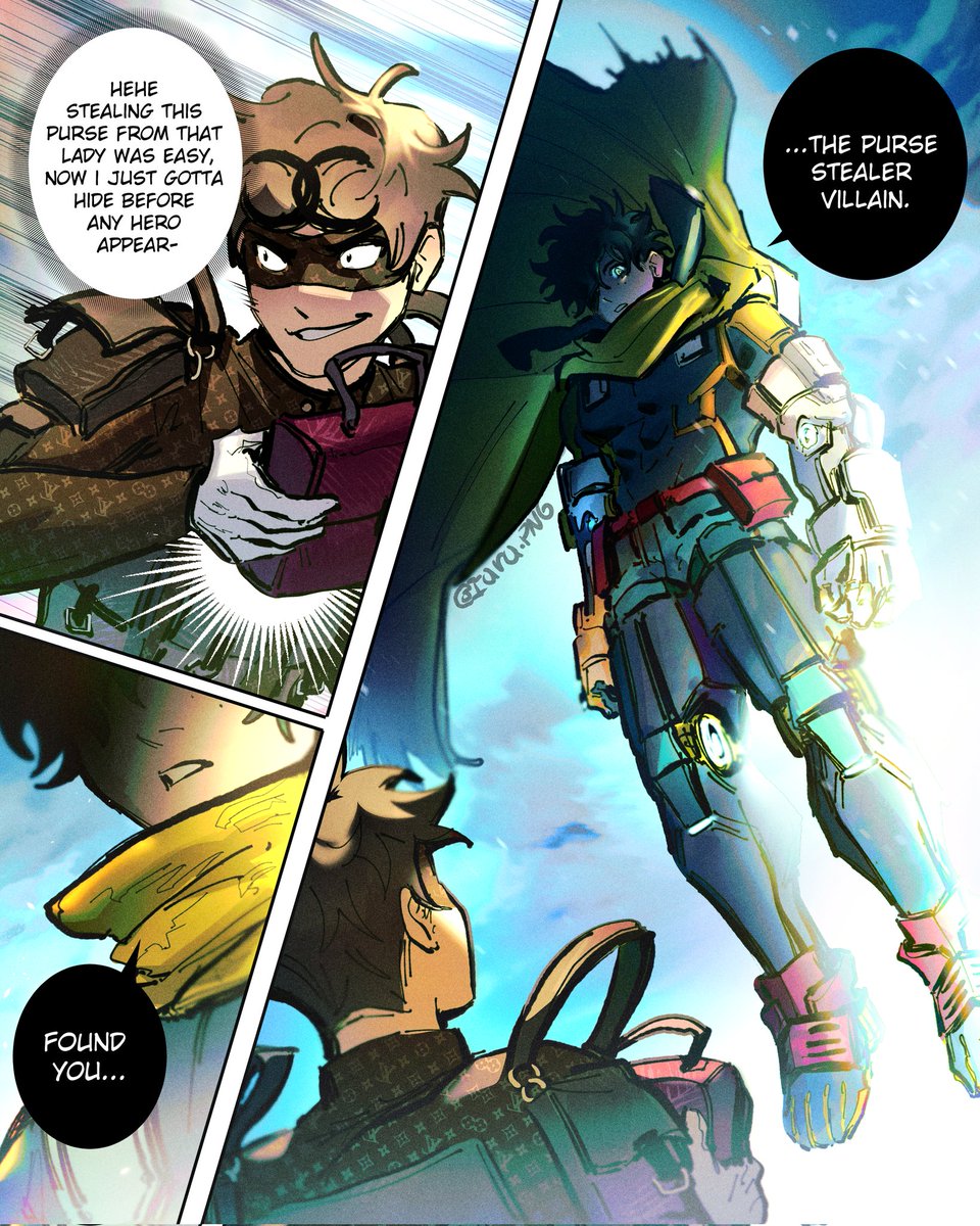 iara_png's tweet image. Pro Hero Deku little comic 1/4 ⬇
#MHA #Izuku #fanart 
(I can't believe I managed to draw this  armor 🤚🏻)