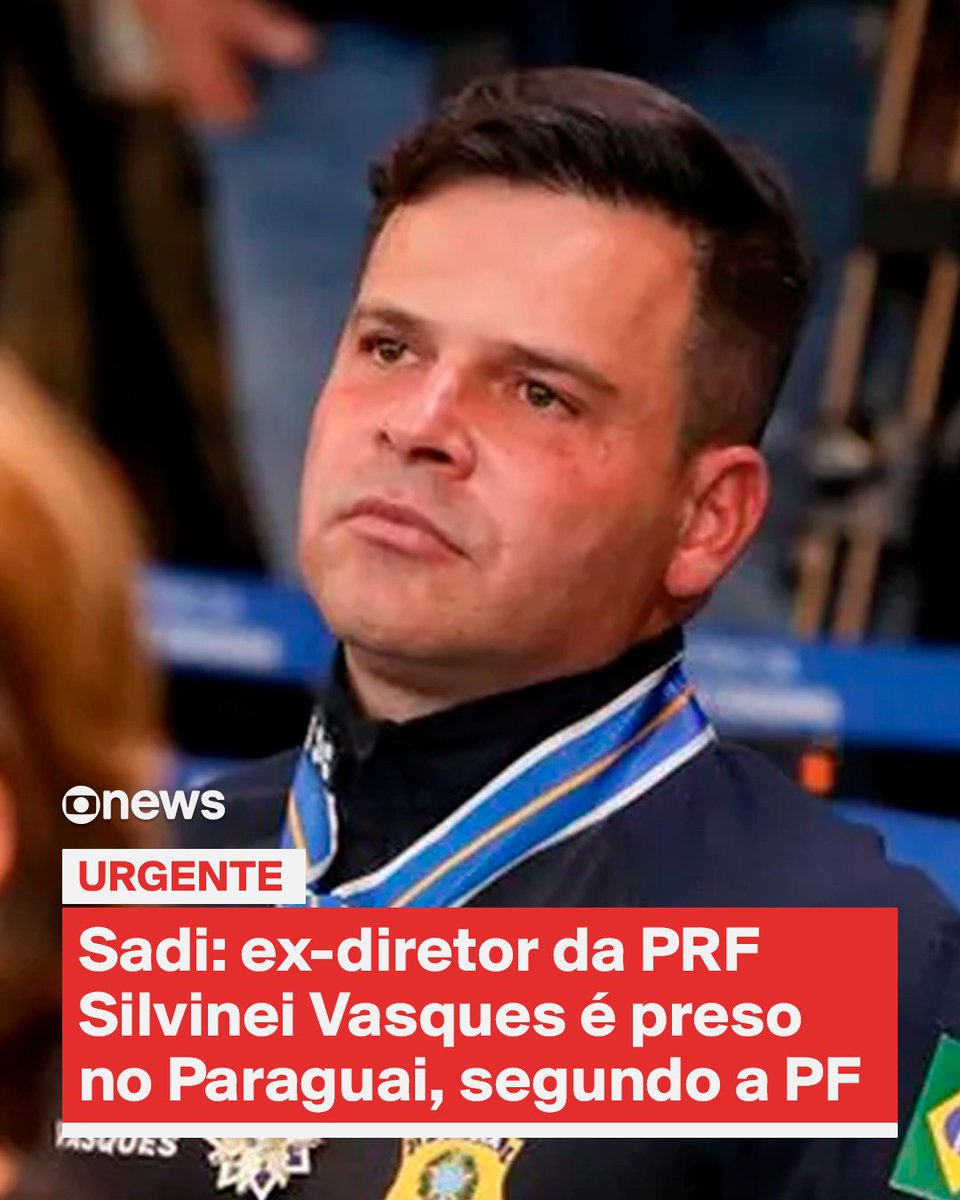 O ex-diretor-geral da Polícia Rodoviária Federal (PRF) Silvinei Vasques foi preso nesta sexta-feira (26) no Aeroporto Internacional Silvio Pettirossi, em Assunção, no Paraguai, ao tentar embarcar em um voo com destino a El Salvador, segundo a Polícia Federal (PF). As informações