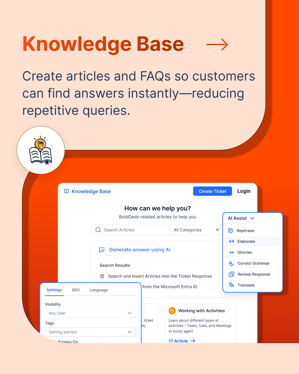 BoldDesk's tweet photo. 2️⃣ Knowledge Base

Reduce support volume with self-service.
Create articles and FAQs so customers find answers instantly.

💡 Lower costs, higher efficiency.

Learn more: https://t.co/ccq9dbxeot

#KnowledgeBaseSoftware #SelfServicePortal https://t.co/4BxQ3f0N8B