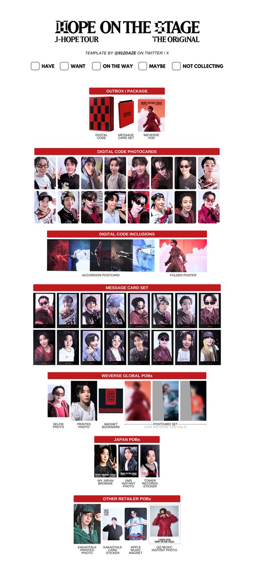 BTS J-HOPE HOBI HOTS HOS TOUR PC PHOTOCARD DIGITAL CODE DIGICODE