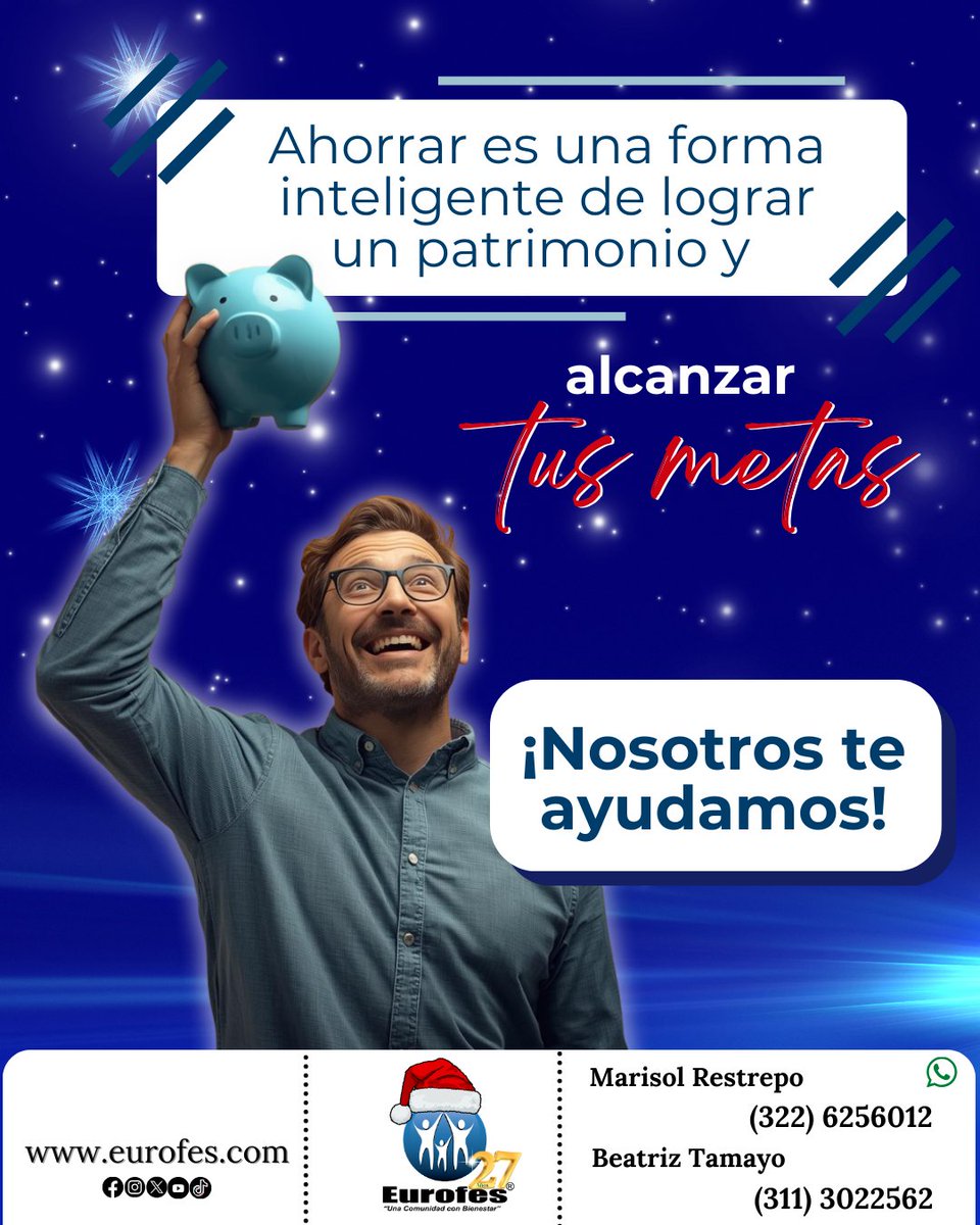 💰 Ahorrar es una forma inteligente de construir tu patrimonio y alcanzar tus metas 🎯
🤝 Nosotros te acompañamos en cada paso para que tus sueños se hagan realidad.

✨ Empieza hoy y asegura un mejor mañana ✨

🤳 3226256012 | 🤳 3113022562

#Viernes #diciembre #sueños #ahorro