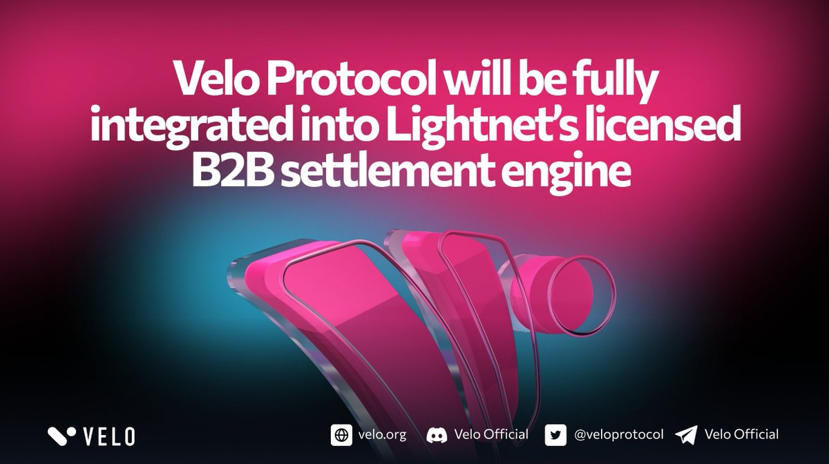 CryptocalendarX's tweet image. 💸 Lightnet integrates Velo Protocol by December 31, 2025! Asia’s first blockchain-native B2B settlement engine enables fast, secure, real-time payments.

Details: cryptocalendar.ai/events/lightne…

@veloprotocol #VeloProtocol #Lightnet #DeFi