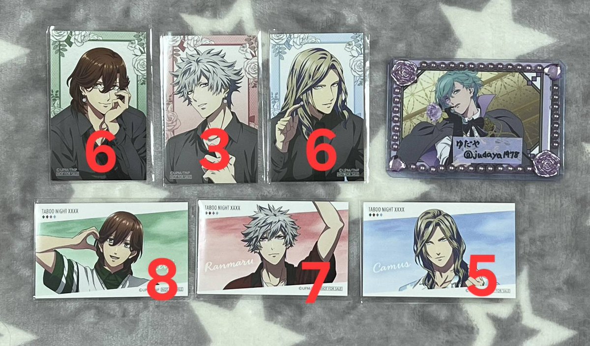 交換】うたプリ アニメイト 購入特典 イラストカード 譲)嶺二 蘭丸