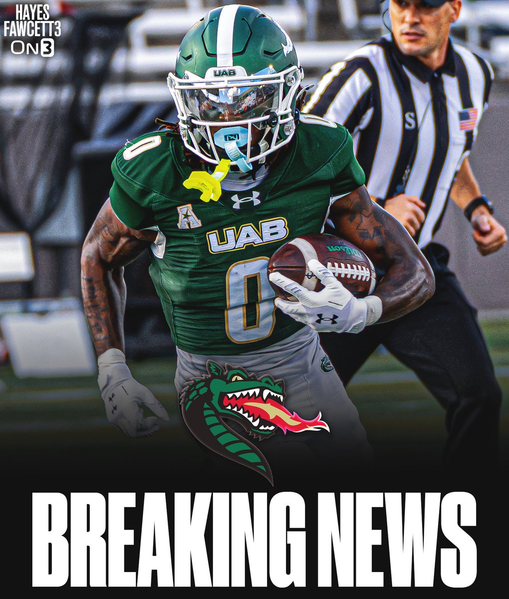 Hayesfawcett3's tweet image. BREAKING: UAB standout WR Iverson Hooks is entering the @TransferPortal, he tells @On3Sports

He totaled 72 receptions for 927 yards and 7 TDs this season

The All-AAC WR will have 2 years of eligibility left

on3.com/transfer-porta…