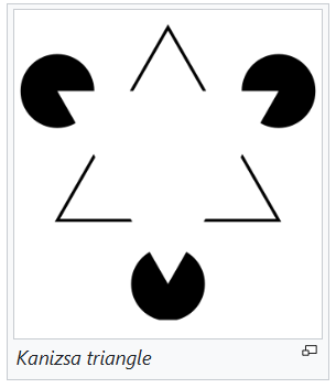 MITHUN_ulog3's tweet photo. Look at a Kanizsa Triangle. You will see a solid white triangle sitting on top of three circles. You’ll even swear the central triangle is "whiter" than the background.

The Brain Logic: There are no lines there. But your Area V2 neurons are programmed to find "Gestalt" shapes. https://t.co/Hmw2S3rWwC