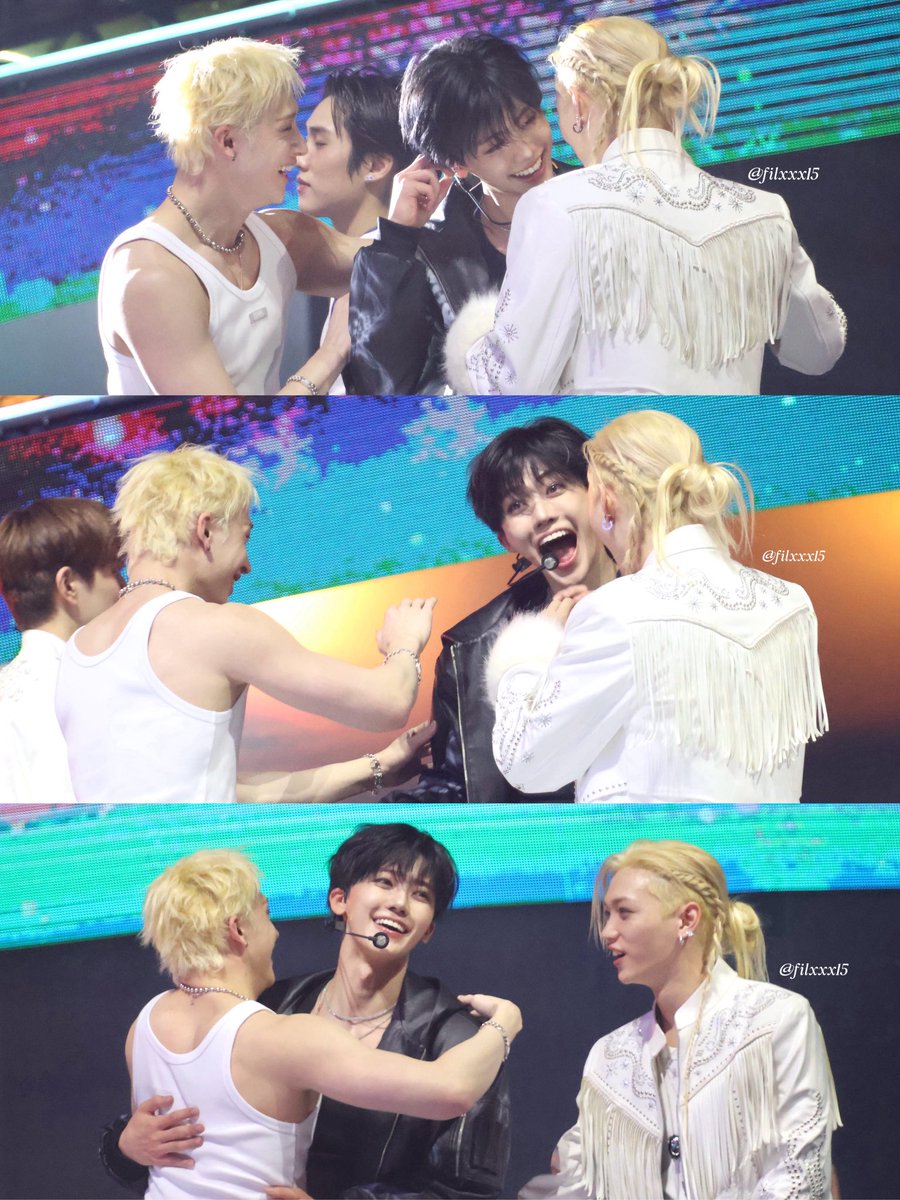 jaeminners's tweet image. literally the CUTEST photo sequence ever of jaemin, bangchan, and felix… skzdream core 😭🥹